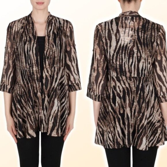 JOSEPH RIBKOFF Textured Cover Up Sz 8 Animal Print - Picture 1 of 6